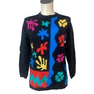 Liz Claiborne Vintage Women's Lambswool Angora Sweater size P/XS Art To Wear